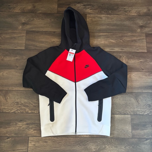 Nike Men's Tech Fleece Full Zip Windrunner Hoodie Black Size Large FZ4709-100 - Picture 1 of 7
